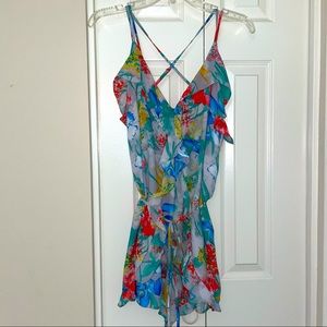 Tropical Print Romper